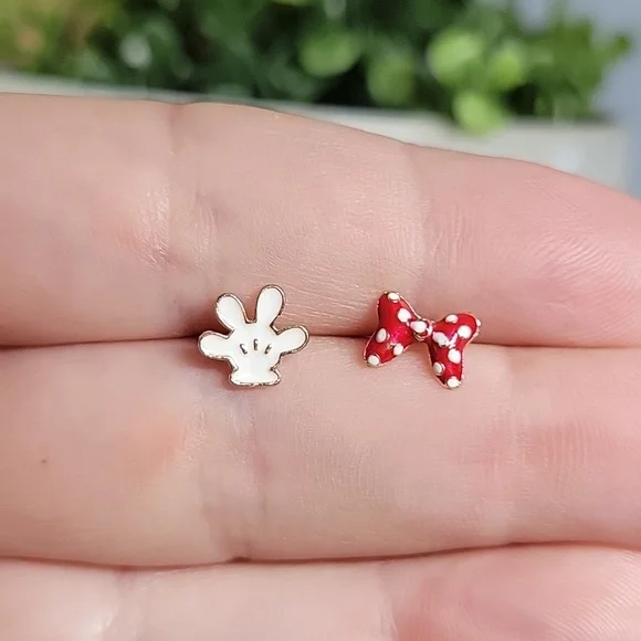 Mickey & Minnie Dainty Stud Earrings - Picture 3 of 7